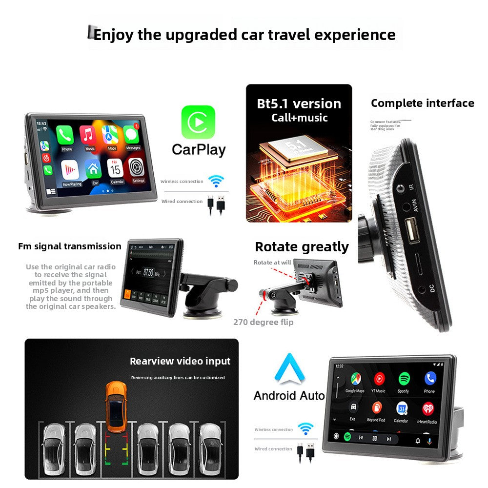 7-inch CarPlay Portable Bluetooth Car Multimedia Player